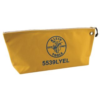 Klein 5539LYEL 18" x 8" x 3-1/2" Large Yellow Canvas Tool Pouch with Zipper