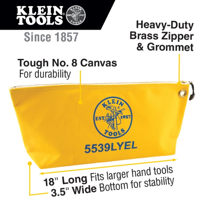 Klein 5539LCPAK 18" x 8" x 3-1/2" Large Assorted Canvas Tool Pouches 3-Pack - Image 2