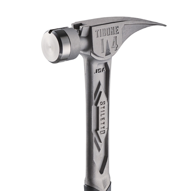 Stiletto TIB14RSC TIBONE 14oz Smooth Face Curved Handle Titanium Framing Hammer - Image 3