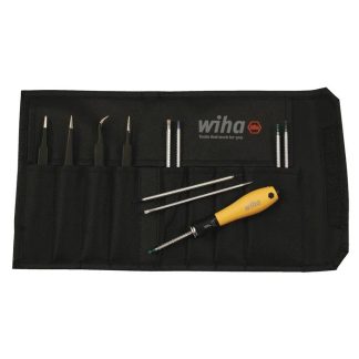 Wiha 26970 ESD Safe DRIVE-LOC 4 and Tweezers Set 12-Piece
