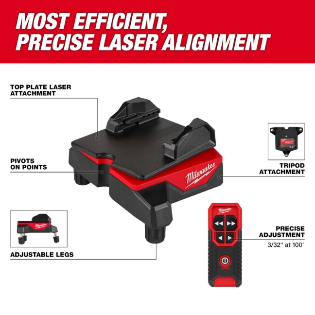 Milwaukee 48-35-1314 Wireless Laser Alignment Base with Remote - Image 2