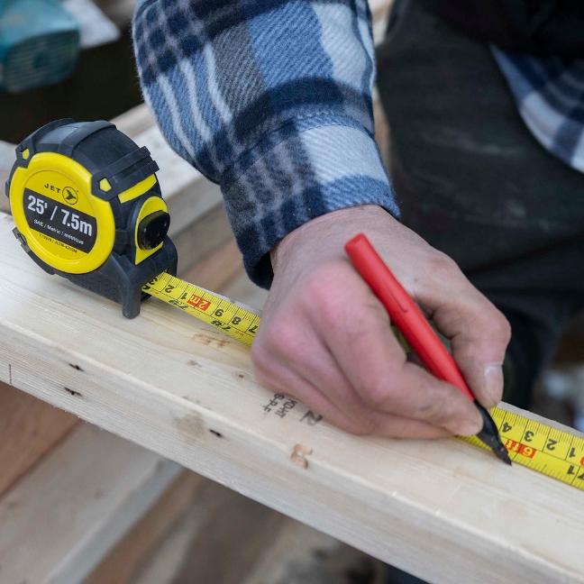 Jet 775979 JLTM-425SM 25ft/7.5m Autolock SAE/Metric Tape Measure with Magnetic Hook