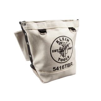 Klein 5416TBR 5" x 10" x 9" Bolt Retention Canvas Tool Pouch with Tunnel Loop