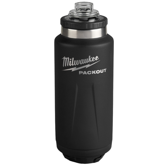 Milwaukee 48-22-8397B PACKOUT 36oz Insulated Bottle with Chug Lid - Black - Image 3