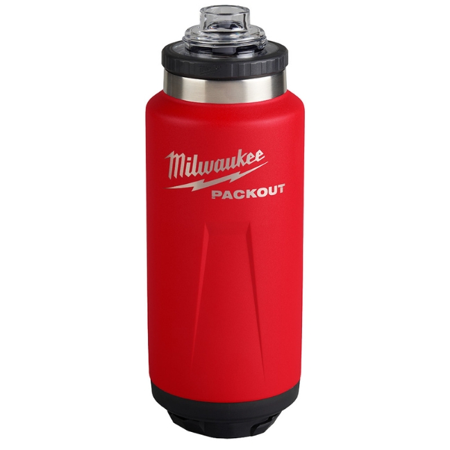 Milwaukee 48-22-8397R PACKOUT 36oz Insulated Bottle with Chug Lid - Red - Image 3
