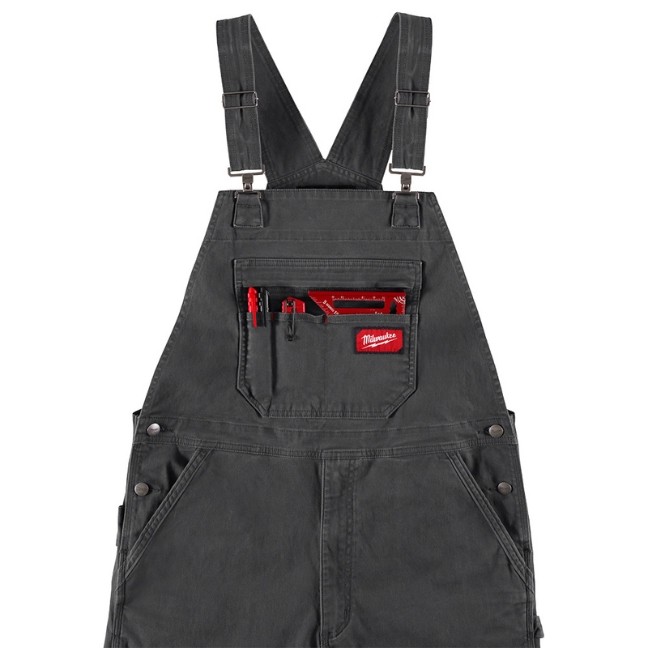 Milwaukee M850G FREEFLEX Unlined Bib Overalls - Gray - Image 5