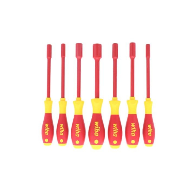 Wiha 32293 SOFTFINISH Insulated Metric Nut Driver Set 7-Piece
