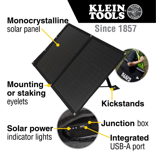 Klein 29250 60W Portable Solar Panel - Image 2