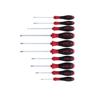 Wiha 30290 SOFTFINISH Phillips and Square Screwdriver Set - 10 Piece