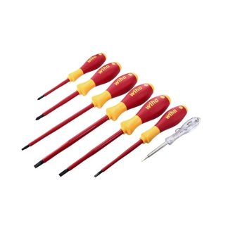 Wiha 32087 Insulated SOFTFINISH Screwdriver & Voltage Detector Set - 7 Piece