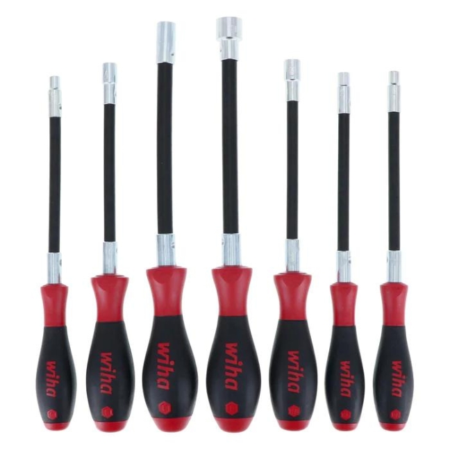 Wiha 37291 SOFTFINISH Flexible Shaft Nut Driver Set- 7-Piece