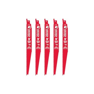 Diablo DS0912BW5C 9" 6/12TPI Bi-Metal Reciprocating Saw Blade for Nail Embedded Wood Cutting 5-Pack