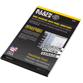 Klein 56255 Wire Marker Book, Household Electric Panel with Directory