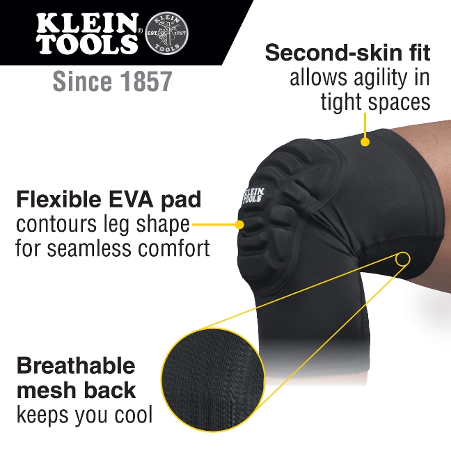 Klein 60492 Lightweight Knee Pad Sleeves - Medium/Large - Image 2