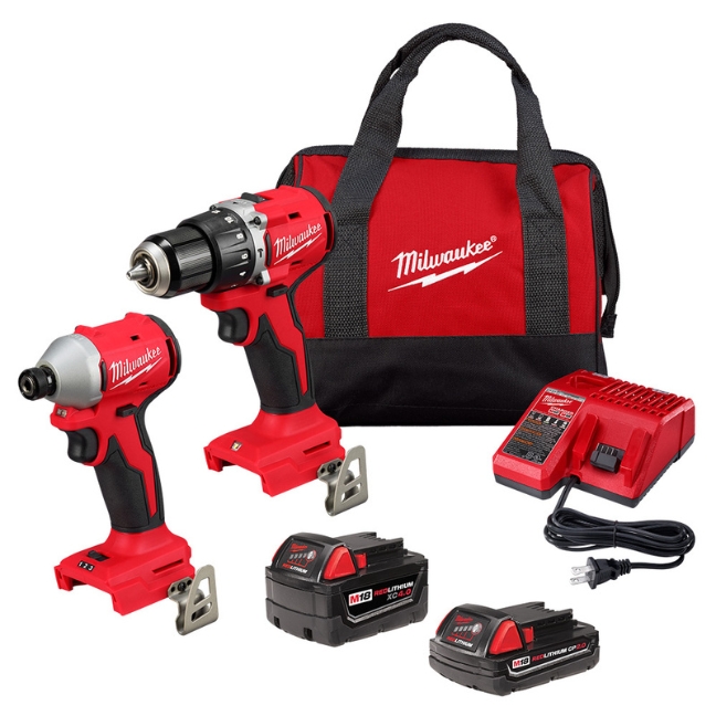 Milwaukee 3693-22CX M18 Brushless Compact 2-Tool Combo Kit