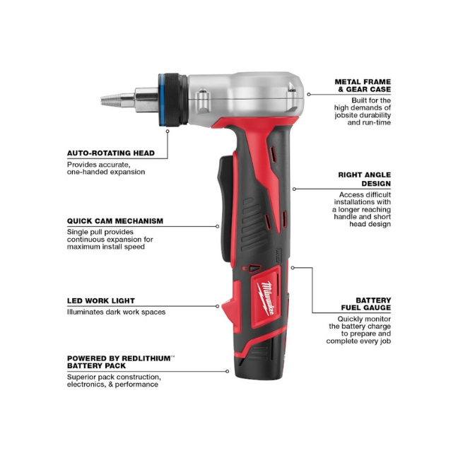 Milwaukee 2432-22 M12 ProPEX Expansion Tool Kit